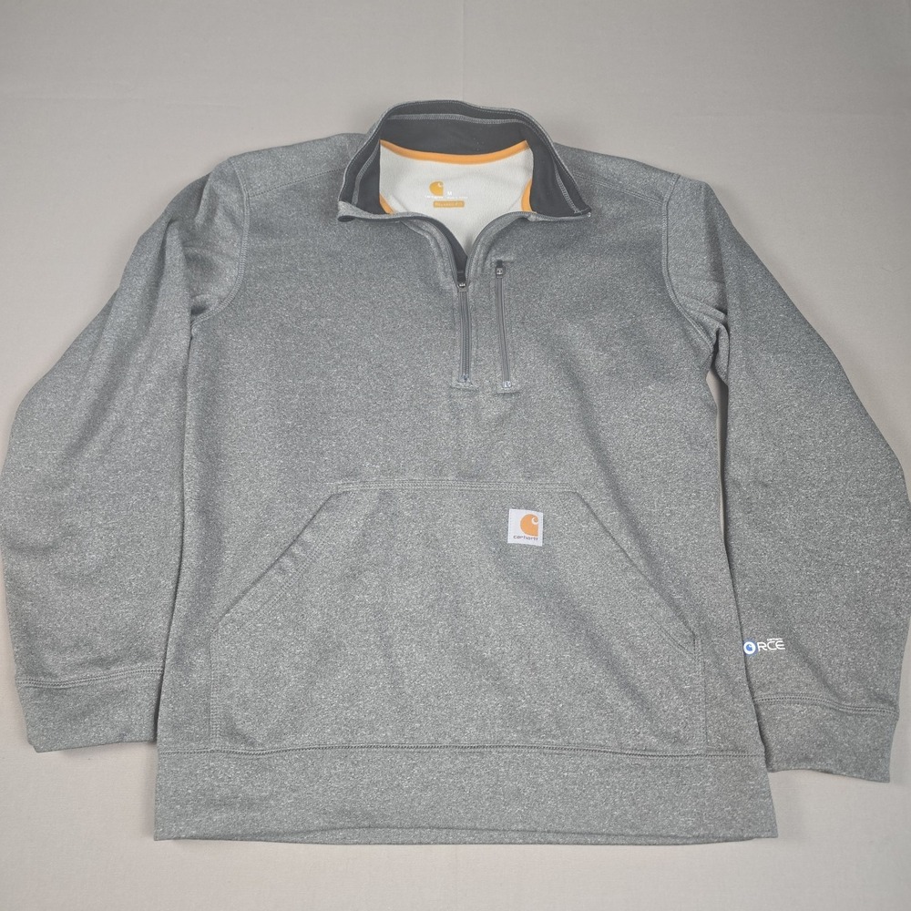 Carhartt Force Extremes Sweatshirt Mens Medium Gray 1/4 Zip Pullover Fleece...